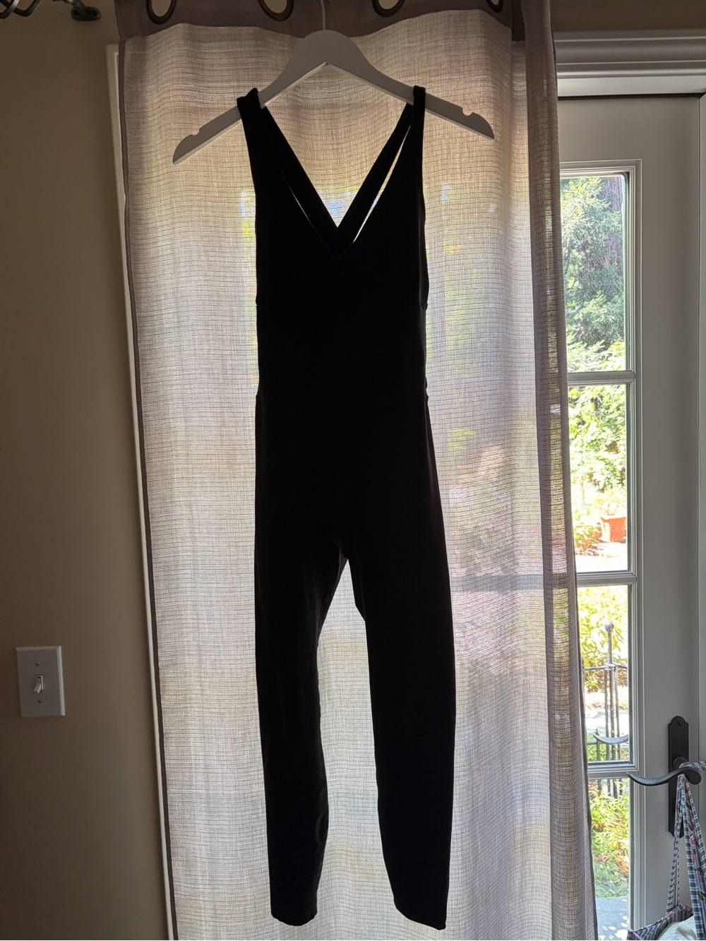 Black V-Neck Beyond Yoga Jumpsuit